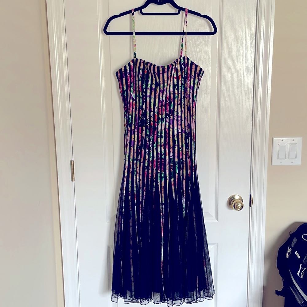 JS Collections Multicolor Striped Prom Dress